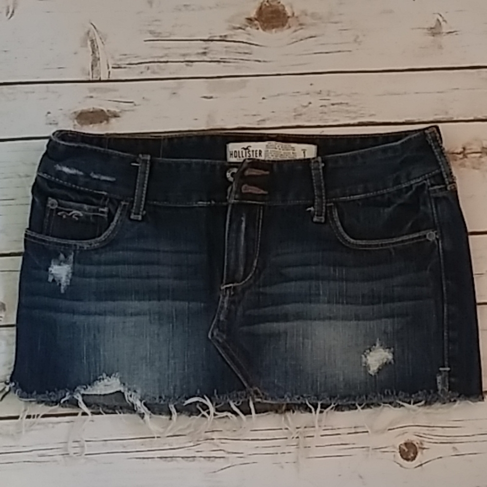 Hollister denim mini skirt